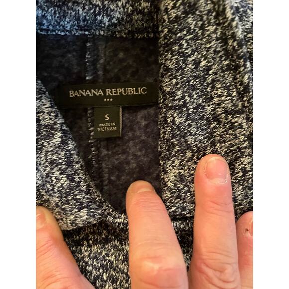 Banana Republic Blue Fleece coat jacket small diagonal zipper - Picture 2 of 3